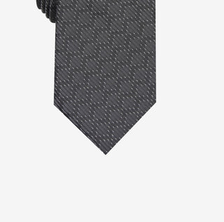 Gravata Alfani Masculina Slim Geometric Grid Preta Tamanho Regular
