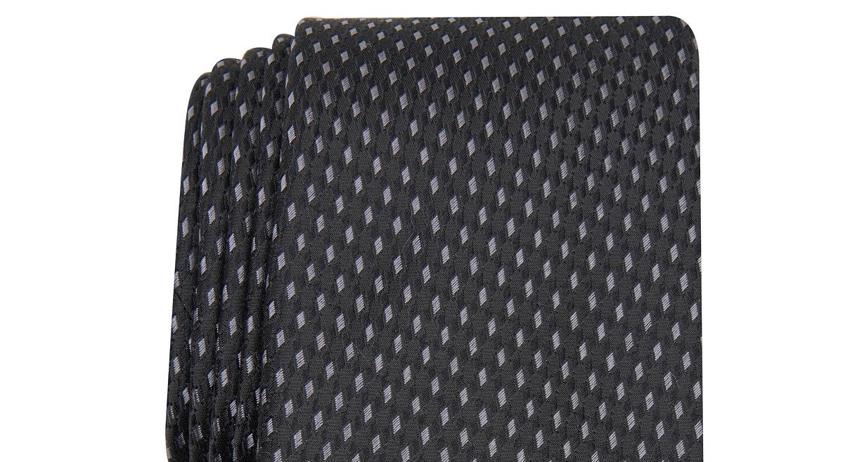 Gravata Alfani Masculina Slim Neat Preta Diamante Tamanho Regular