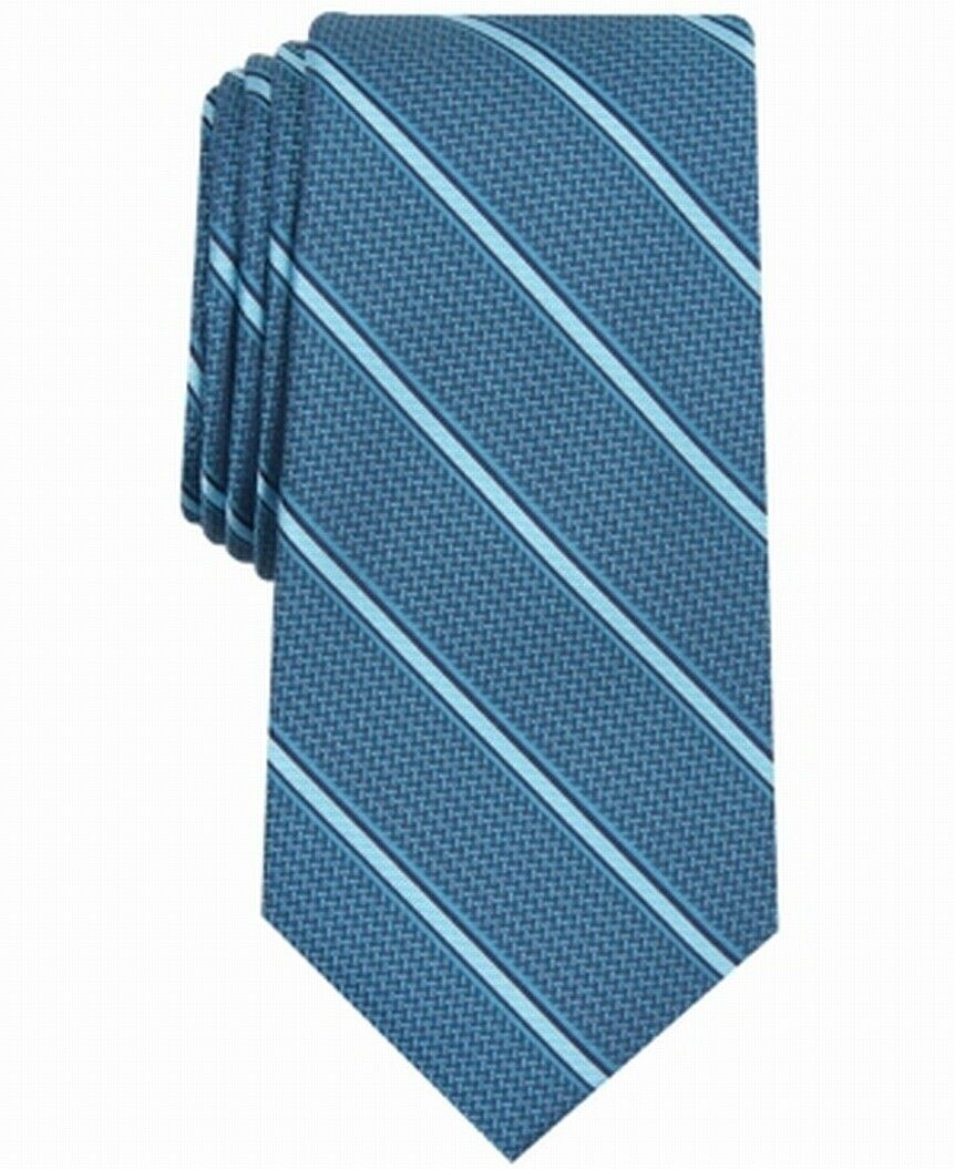 Gravata Alfani Masculina Listrada Slim Azul Tamanho Regular