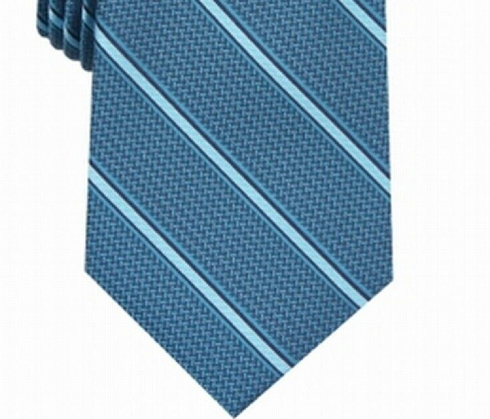 Gravata Alfani Masculina Listrada Slim Azul Tamanho Regular