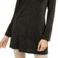 Suéter túnica feminino Alfani de malha brilhante, preto/dourado, tamanho grande