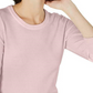 Suéter feminino Maison Jules com gola redonda e manga 3/4, rosa, tamanho extra pequeno