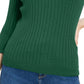 Suéter feminino Maison Jules com gola redonda canelada, verde, tamanho extragrande