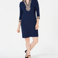Vestido feminino Charter Club com acabamento trançado, azul, tamanho extra grande