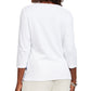 Blusa feminina Karen Scott listrada com lantejoulas e conchas, branca, tamanho pequeno