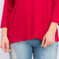Karen Scott Top de algodão com ilhós feminino, novo, vermelho, tamanho grande