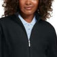 Jaqueta feminina Karen Scott Sport French Terry com acabamento em fita, preta, tamanho extra grande