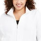 Jaqueta feminina Karen Scott Sport French Terry com acabamento em fita, branca, tamanho médio