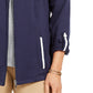 Jaqueta feminina Karen Scott Sport French Terry com acabamento em fita, tamanho azul marinho, extra grande