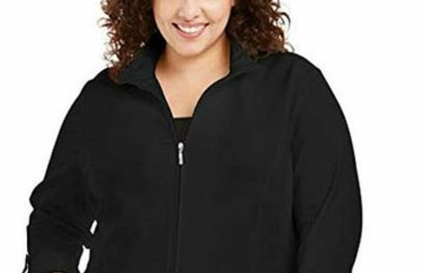 Jaqueta Karen Scott Plus Size French Terry Feminina Preta Tamanho 1X