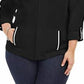 Jaqueta Karen Scott Plus Size French Terry Feminina Preta Tamanho 1X