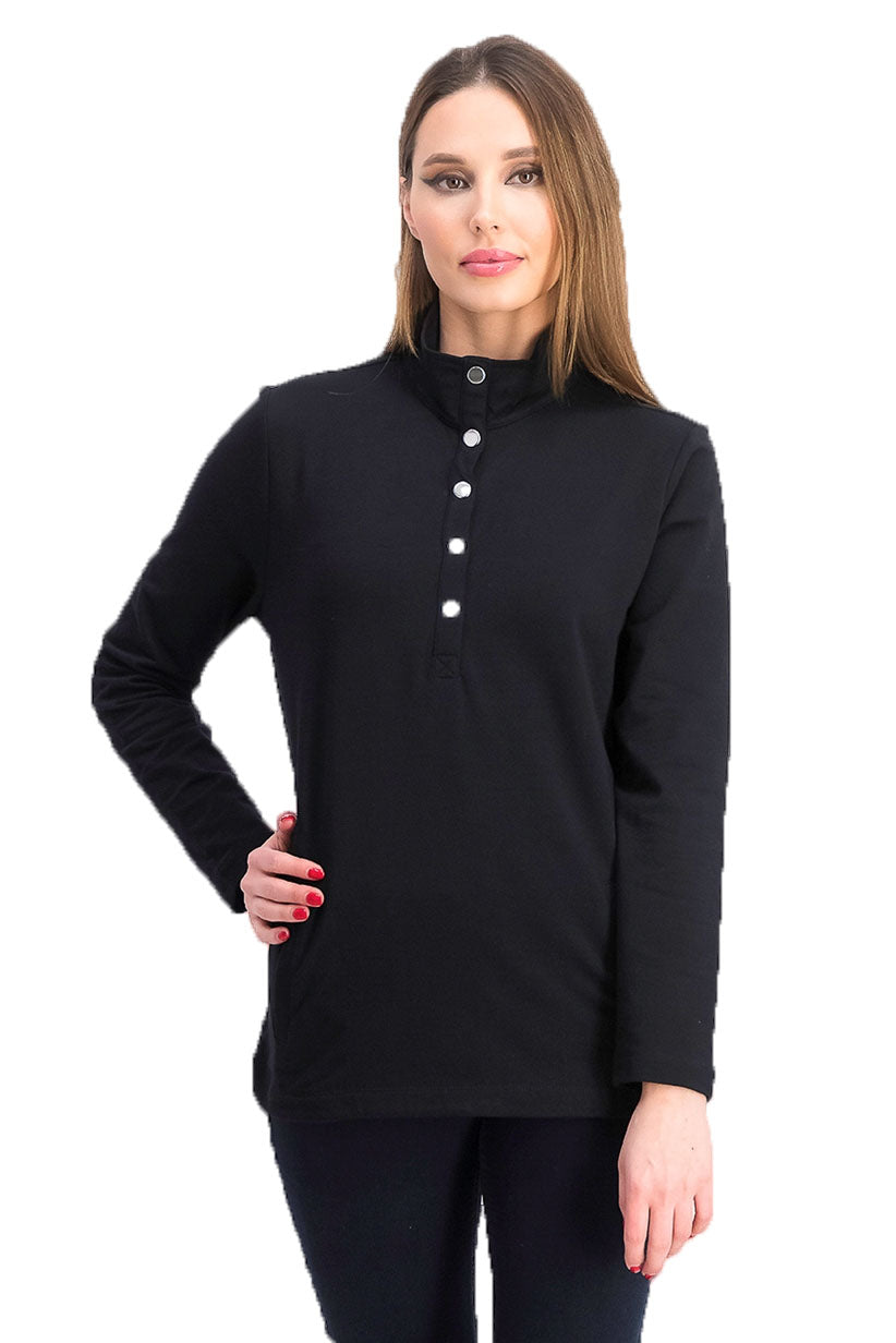 Karen Scott Sport Top Feminino Gola Alta e Bainha Ventilada Preto Tamanho Grande