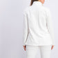 Karen Scott Sport Top Feminino Gola Alta e Bainha Ventilada, Branco, Tamanho Médio