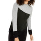 Suéter Alfani Feminino Colorblocked Cinza Tamanho Extra Grande