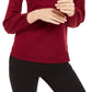 Blusa feminina Alfani com gola pérola, vinho, tamanho grande