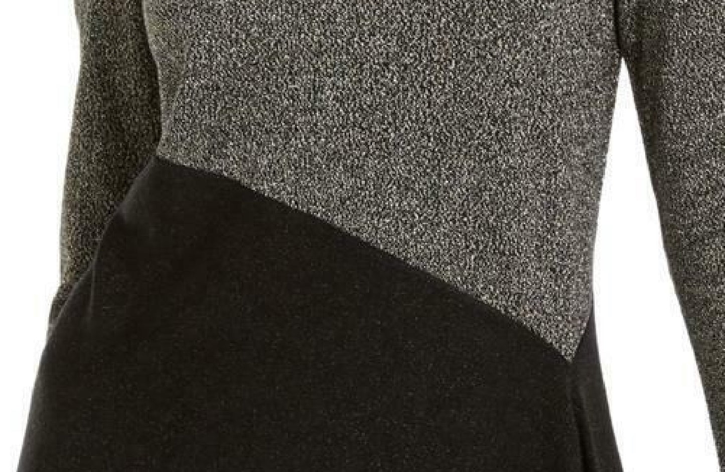 Suéter assimétrico metálico feminino Alfani, preto, dourado, tamanho pequeno