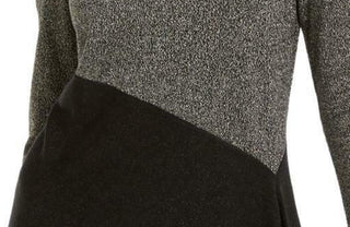 Suéter assimétrico metálico feminino Alfani, preto, dourado, tamanho pequeno