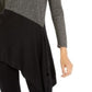 Blusa Alfani Feminina Assimétrica Colorblocked Shimmer Preto Profundo Dourado Tamanho Grande