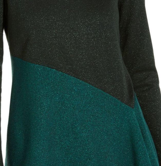 Blusa Alfani Feminina Assimétrica Colorblocked Shimmer Verde Tamanho P