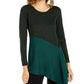 Blusa Alfani Feminina Assimétrica Colorblocked Shimmer Verde Tamanho X-S