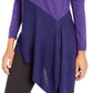 Blusa Alfani Feminina Assimétrica Colorblocked Shimmer Roxa Tamanho Médio