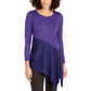 Suéter assimétrico metálico feminino Alfani, roxo, tamanho pequeno