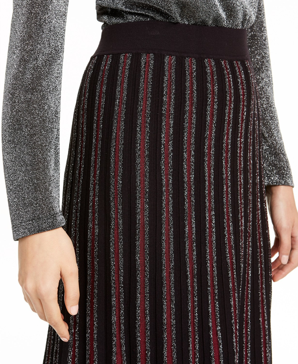 Saia suéter plissada feminina Alfani preta tamanho pequeno