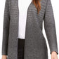 Cardigan metálico canelado feminino Alfani, cinza, tamanho pequeno