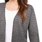 Cardigan metálico canelado feminino Alfani, cinza, tamanho pequeno