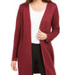 Cardigan feminino Alfani metálico com abertura frontal, vermelho, tamanho pequeno