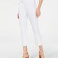 Calça skinny cropped feminina INC International Concepts, branca, tamanho 14