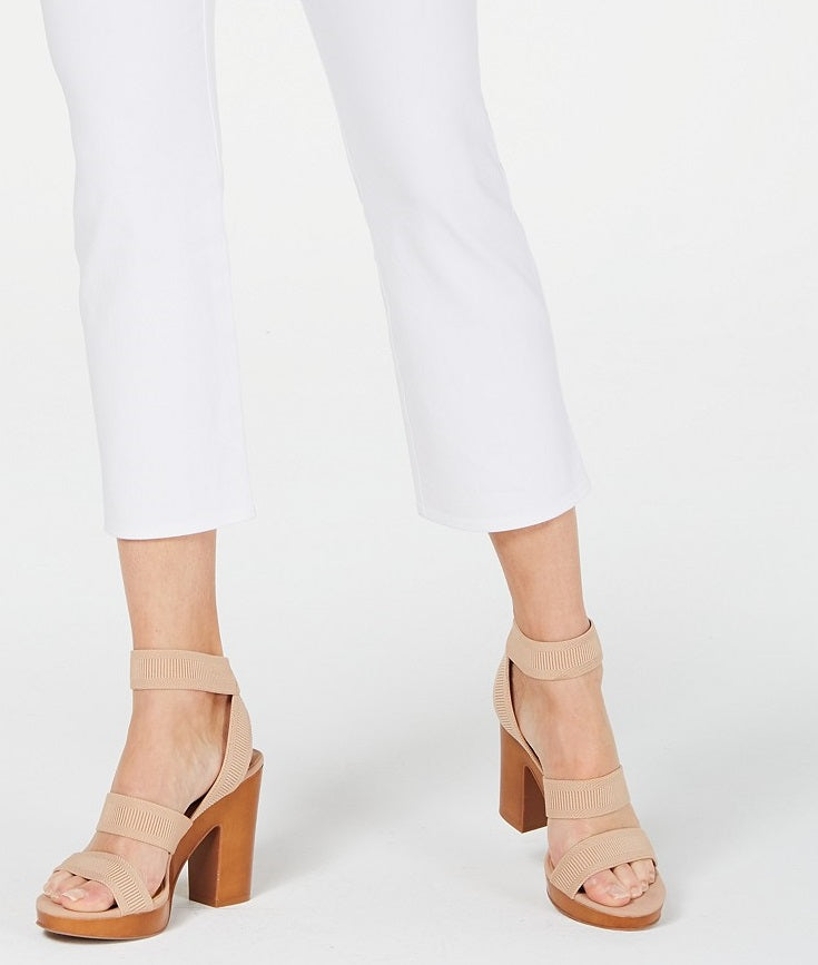 Calça skinny cropped feminina INC International Concepts, branca, tamanho 14