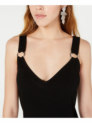 Macacão curto feminino Bar III com argola em O, preto, tamanho 2