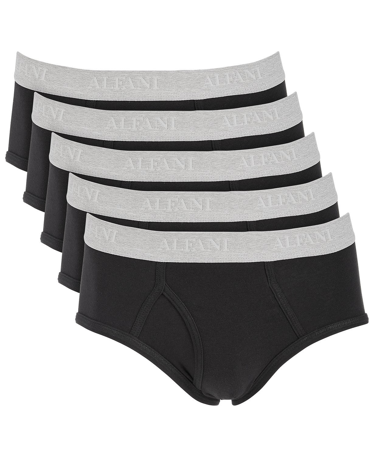 Cuecas elásticas Alfani masculinas, pacote com 5, pretas, tamanho pequeno
