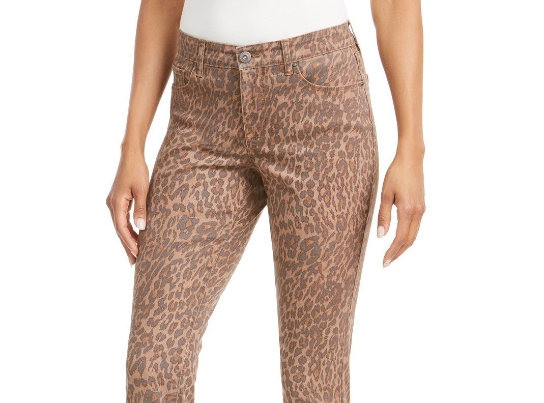 Calça jeans skinny estampada feminina Style &amp; Co Curvy-Fit marrom tamanho 16