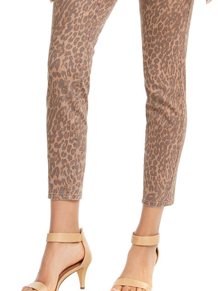 Calça jeans skinny estampada feminina Style &amp; Co Curvy-Fit marrom tamanho 16