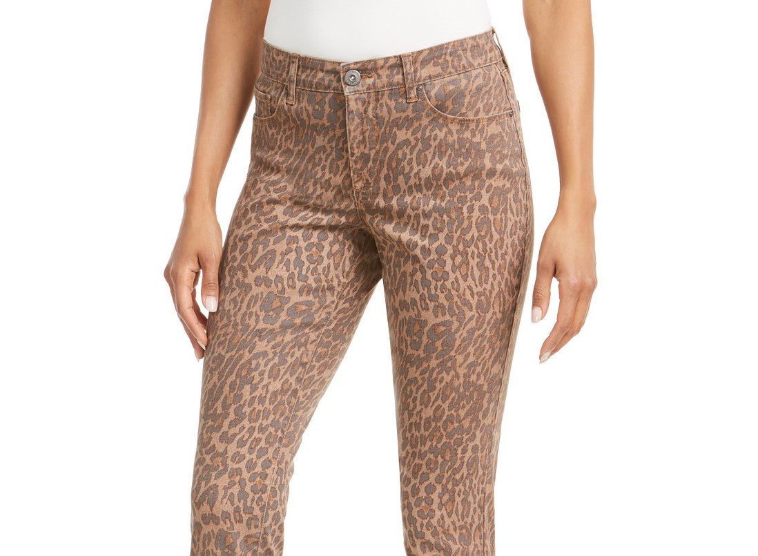 Calça jeans skinny estampada feminina Style &amp; Co Curvy-Fit, tamanho 4, dourada