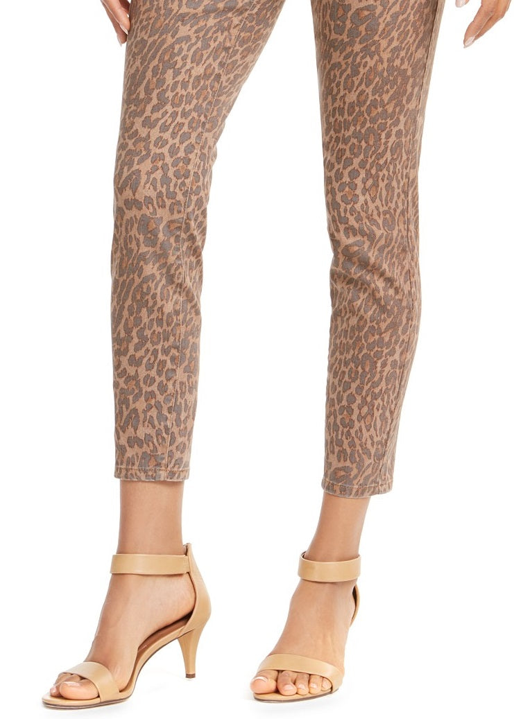 Calça jeans skinny estampada feminina Style &amp; Co Curvy-Fit marrom tamanho 6