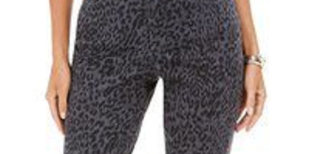 Calça jeans skinny estampada feminina Style &amp; Co Curvy-Fit cinza tamanho 4