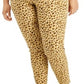 Jeans skinny feminino estilo &amp; co com estampa animal curvilínea, dourado, tamanho 8, pequeno