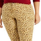 Jeans skinny feminino estilo &amp; co com estampa animal curvilínea, dourado, tamanho 8, pequeno