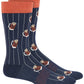 Meias listradas estampadas masculinas Bar III, tamanho regular, azul