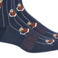 Meias listradas estampadas masculinas Bar III, tamanho regular, azul