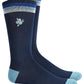 Meias masculinas Bar III com estampa floral bordada, tamanho regular, azul marinho