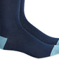 Meias masculinas Bar III com estampa floral bordada, tamanho regular, azul marinho