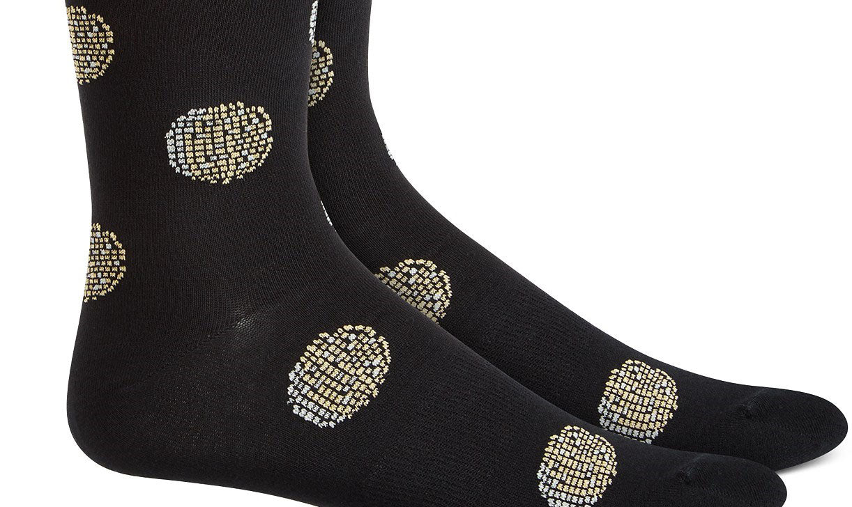 Meias estampadas masculinas Bar III pretas tamanho regular