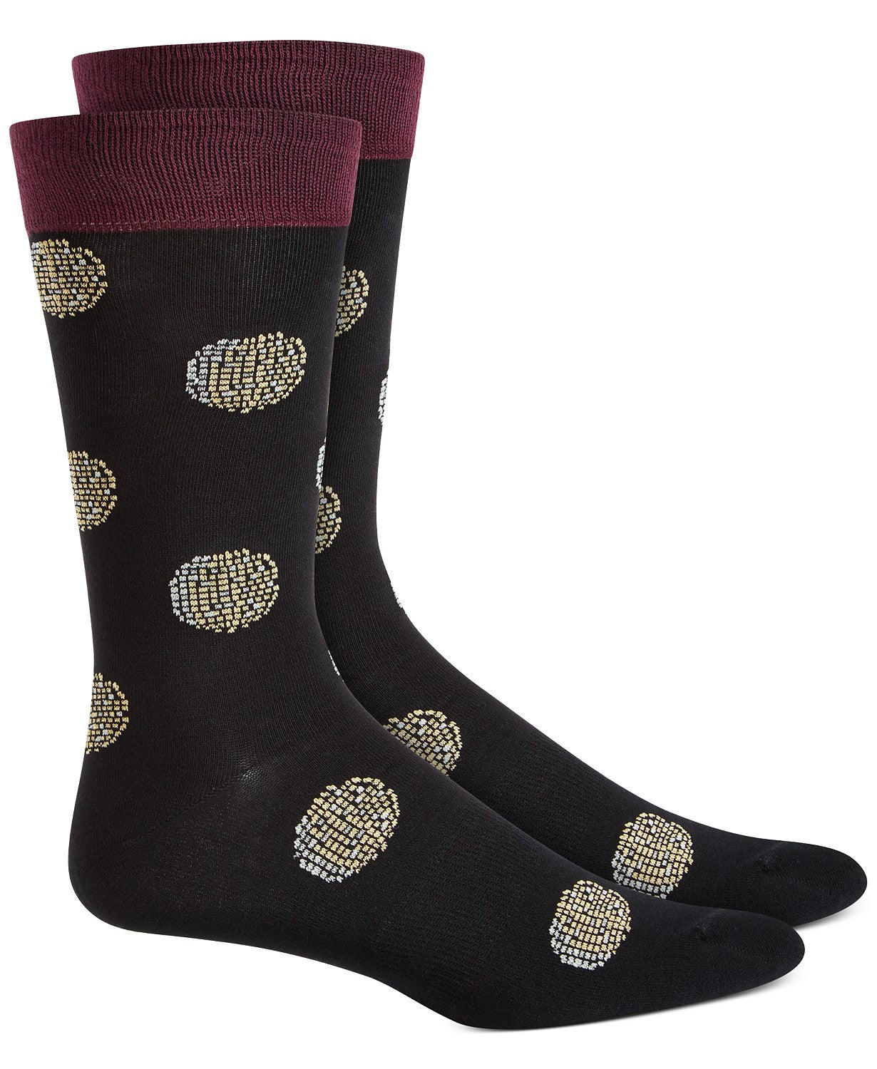 Meias estampadas masculinas Bar III pretas tamanho regular