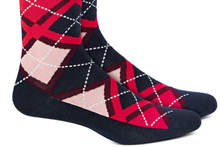 Meias Argyle Masculinas Alfani Vermelhas Tamanho Regular