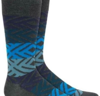 Meias estampadas masculinas Alfani, tamanho regular, azul