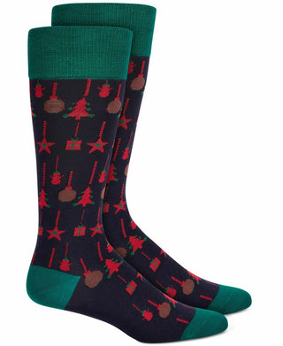 Alfani Men's Ornaments Socks Black Size Regular